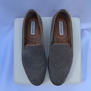 Steve Madden Charcoal and Tan Men's Slip-On Loafers